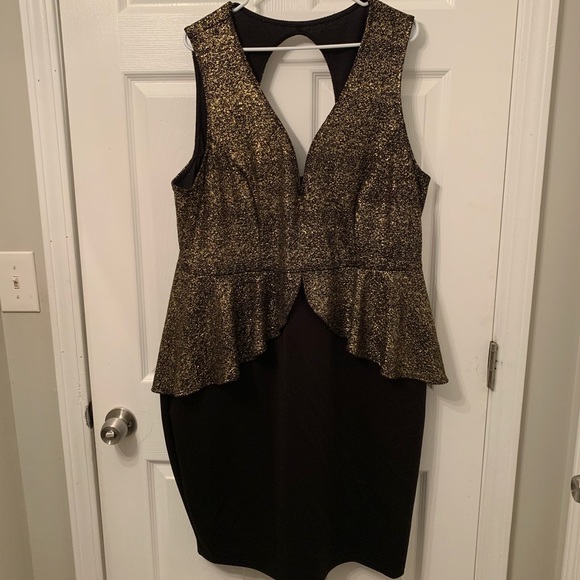 Fashion to Figure Dresses & Skirts - Black and gold body con dress